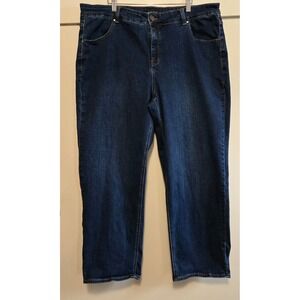 Universal Standard Women's Size 20 Dark Wash Straight Leg Denim Jeans Indigo